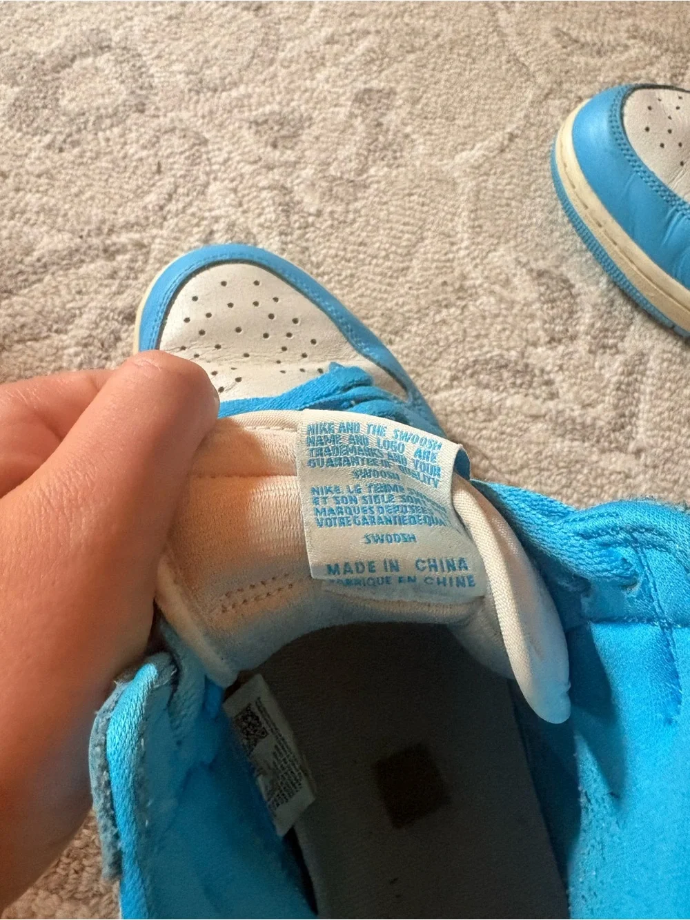 Jordan High-Top Sneakers in Bright Blue and White